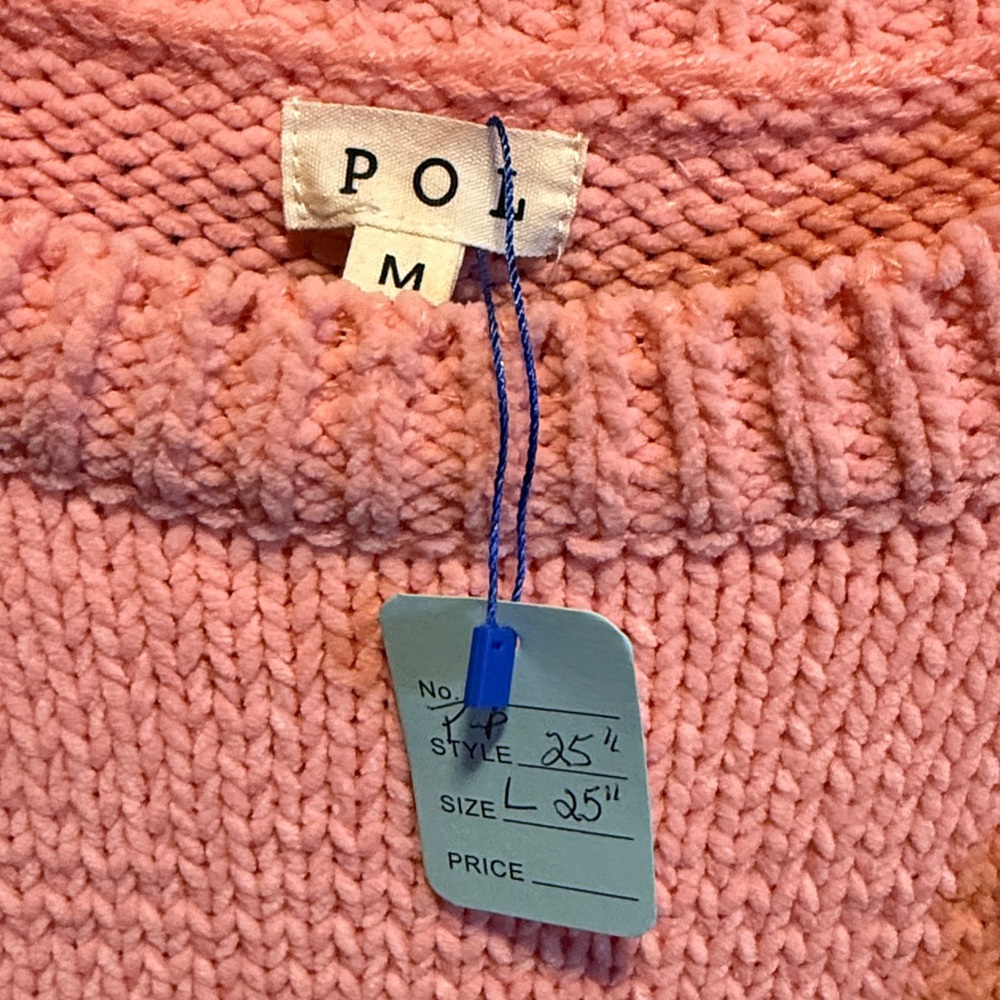 #1033 POL Pink Flowered Sweater - Picture 4 of 4